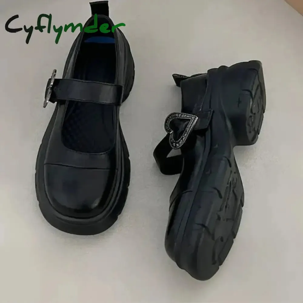 Cyflymder Chunky Loafers Shoes autumn Women Japanese Style Slip On brown Lolita Shoes Women Fashion Thick Sole Round Toe Uniform Shoe Frye Loafers