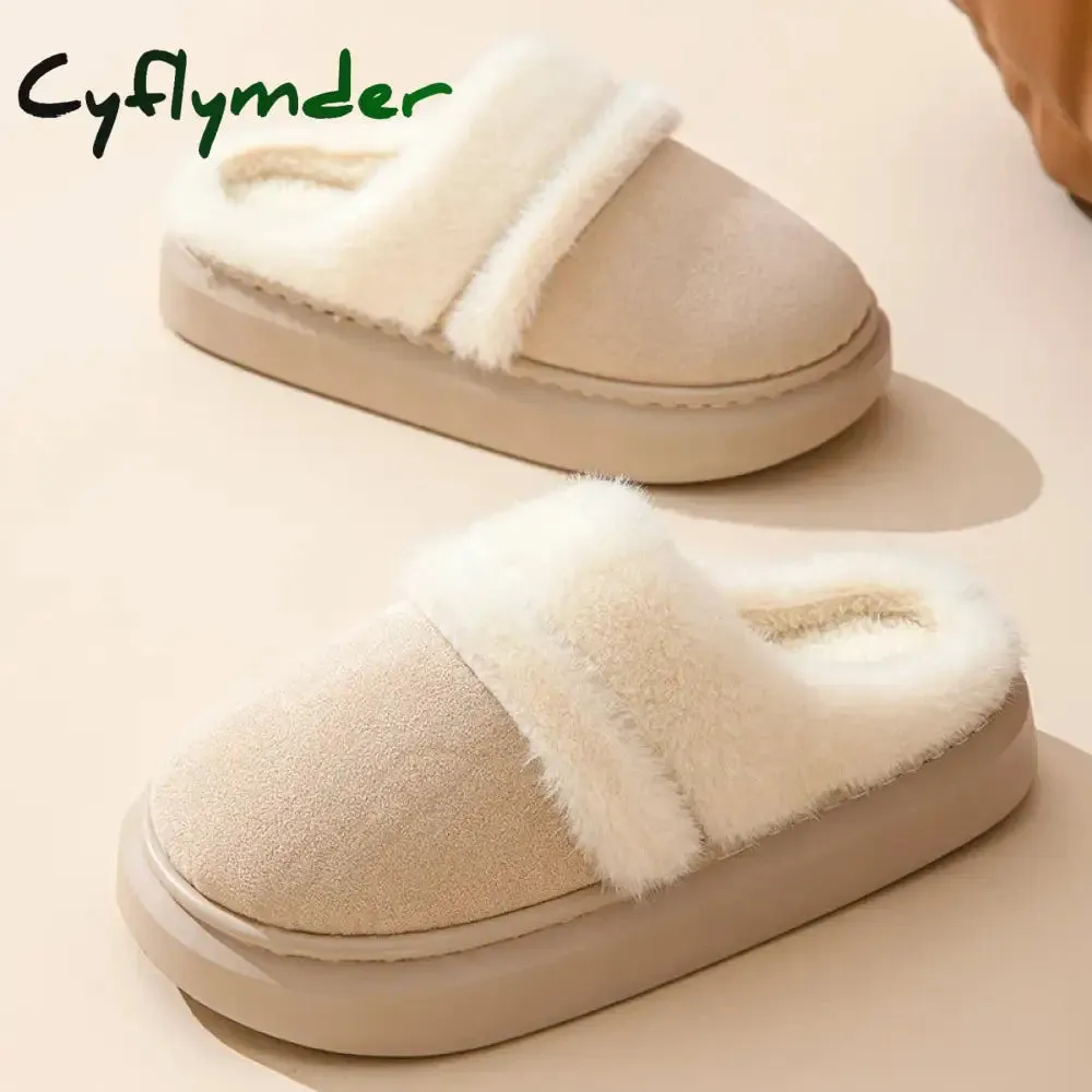 Oh Those Golden Slippers Cyflymder Fashion Fluffy Plush Thick Bottom Slippers New Winter Womens Thicken Warm Slippers Casual Indoor Indoor Cotton Slides Shoes