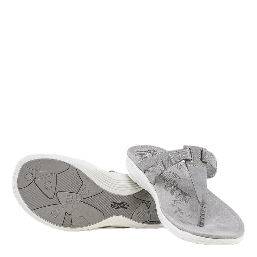 Damaya Flip White/Grey Leather Flip Flops Size 14