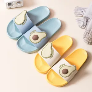 Summer Home Fruit Women Slippers Cute Cartoon Avocado Non-Slip Bathroom PVC Slippers Ladies Slides Indoor Couple Shoes Wholesale Children's Dog Slippers