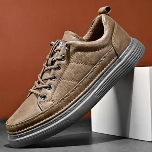 Wiaofellas  -  Men's Leather Casual Shoes Leather Men Sports Shoes Fashion Banquet Work Shoes Walking Shoes Large Size New Outdoor Flat Shoes Shoes Flat Feet And Weak Ankles