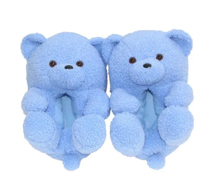 Decorative Ballet Slippers Teddy Bear women christmas plush slippers Cartoon Cute Bear House Slipper Furry Faux Fur Slides Woman Furry