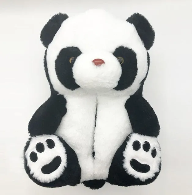 Teddy Bear women christmas plush slippers Cartoon Cute Bear House Slipper Furry Faux Fur Slides Woman Furry Cheeseburger Slippers