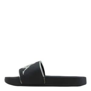 Slipper, Authentic Aqua 1 Black/Gold Meme Flip Flops