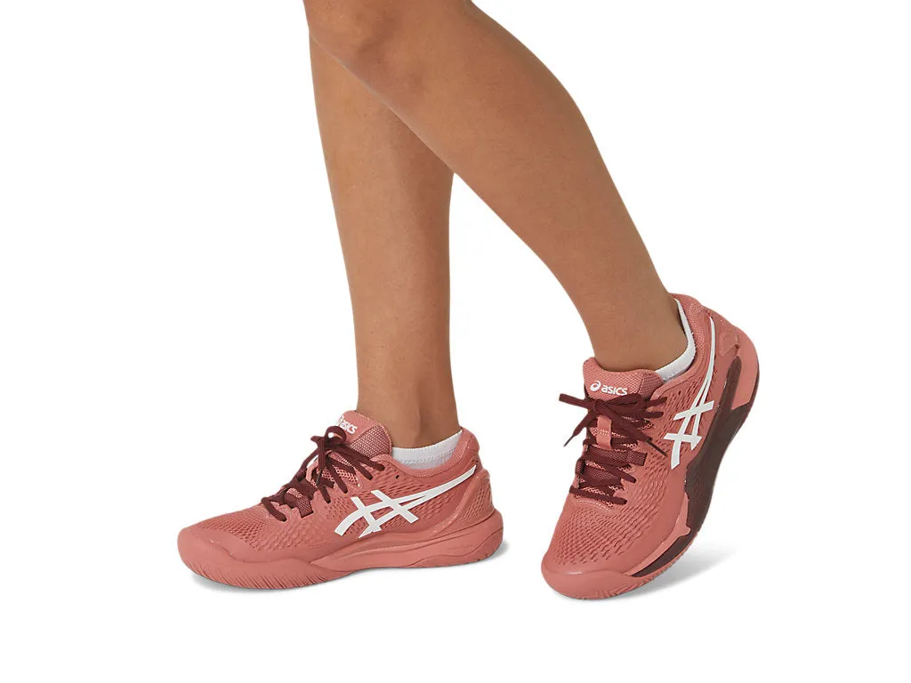 Asics Women's GEL-RESOLUTION 9 Shoes in Light Garnet/White Best Asics Daily Running Shoes