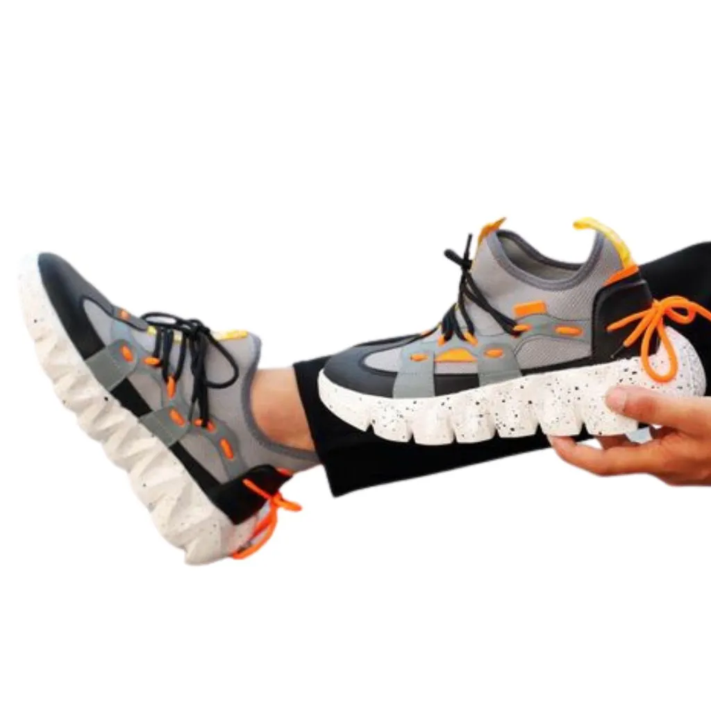 Men's Running Shoes Wide Designed Reflecting Laces Around Running Sports Shoes For Men