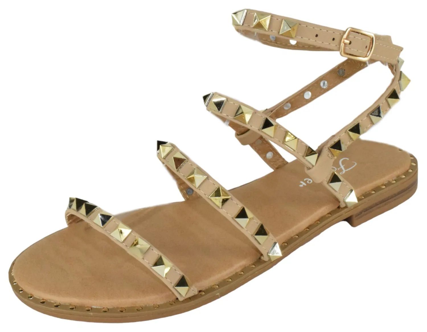DING-28 Taupe Forever Strappy Comfort Sandals