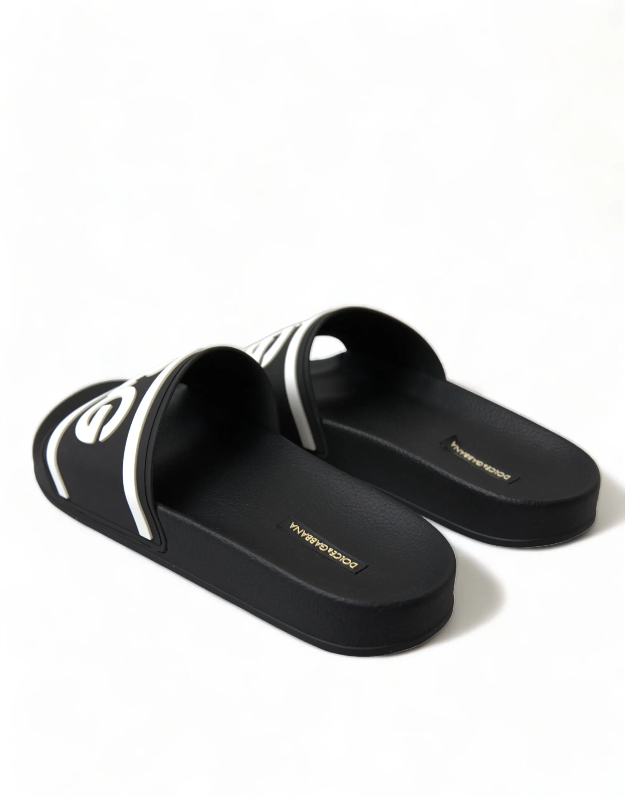Dolce & Gabbana Black Rubber Sandals Slippers Beachwear Men Shoes Barefoot Shoes Slippers