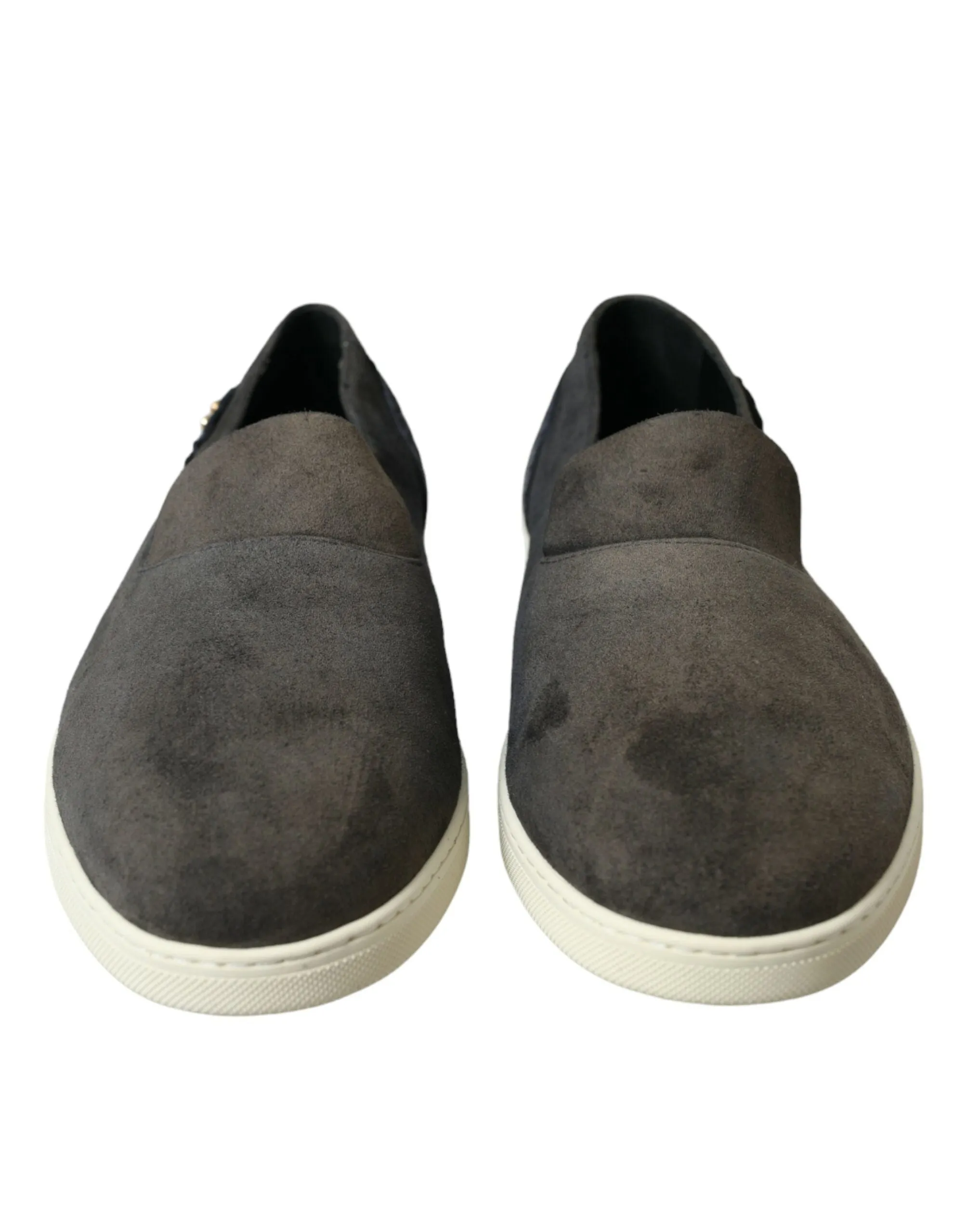 Slides 80s Dolce & Gabbana Blue Suede Caiman Men Loafers Slippers Shoes