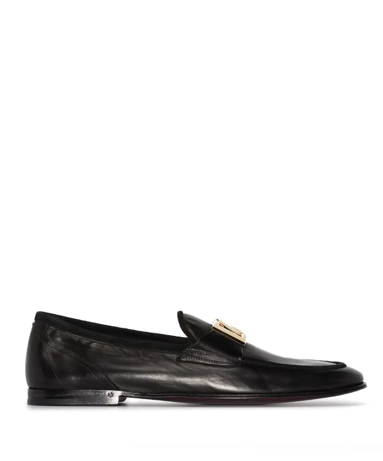 Union Loafers Restaurant Dolce & Gabbana Interlocking DG-plaque leather loafers