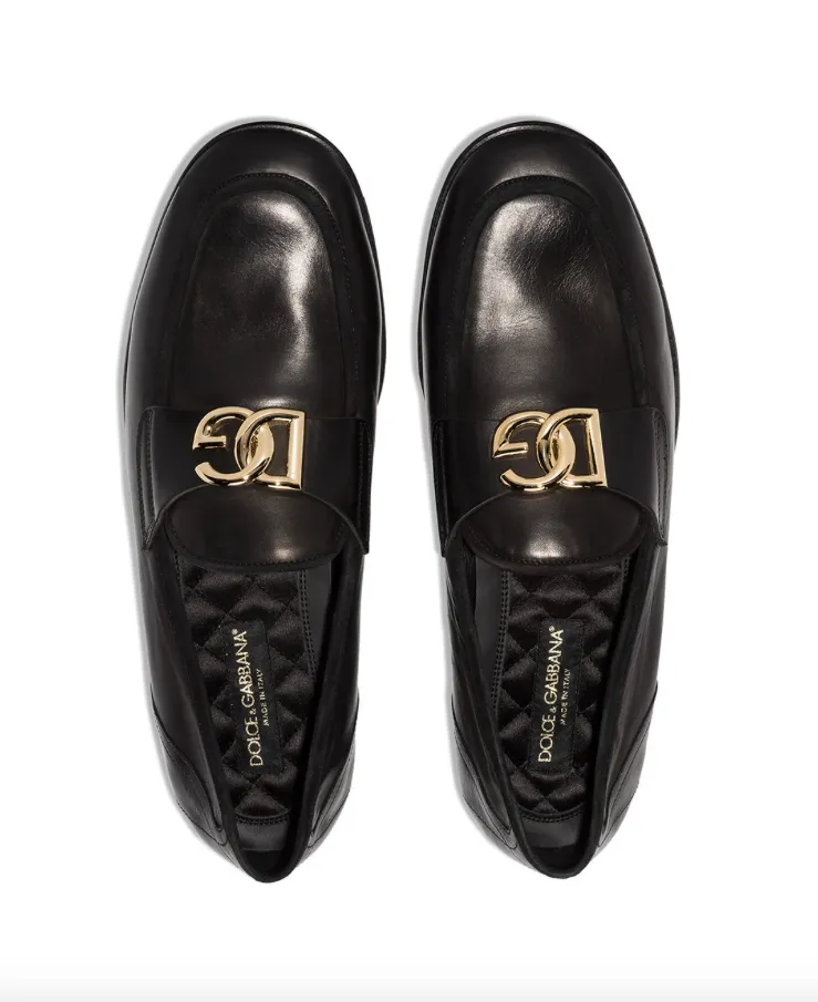 Orthotic Loafers Dolce & Gabbana Interlocking DG-plaque leather loafers