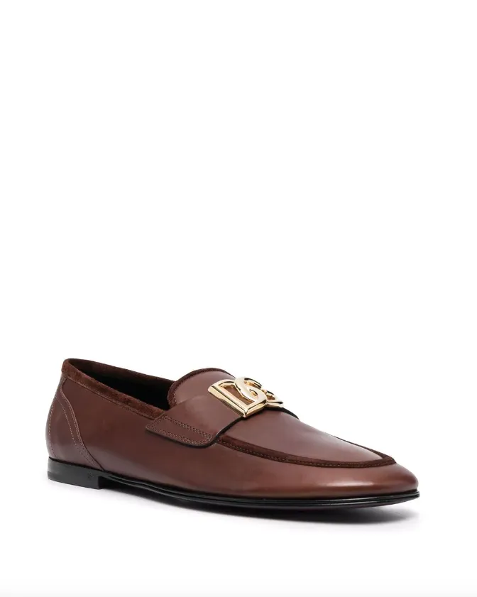 Dolce & Gabbana interlocking DG-plaque loafers Suede Loafers
