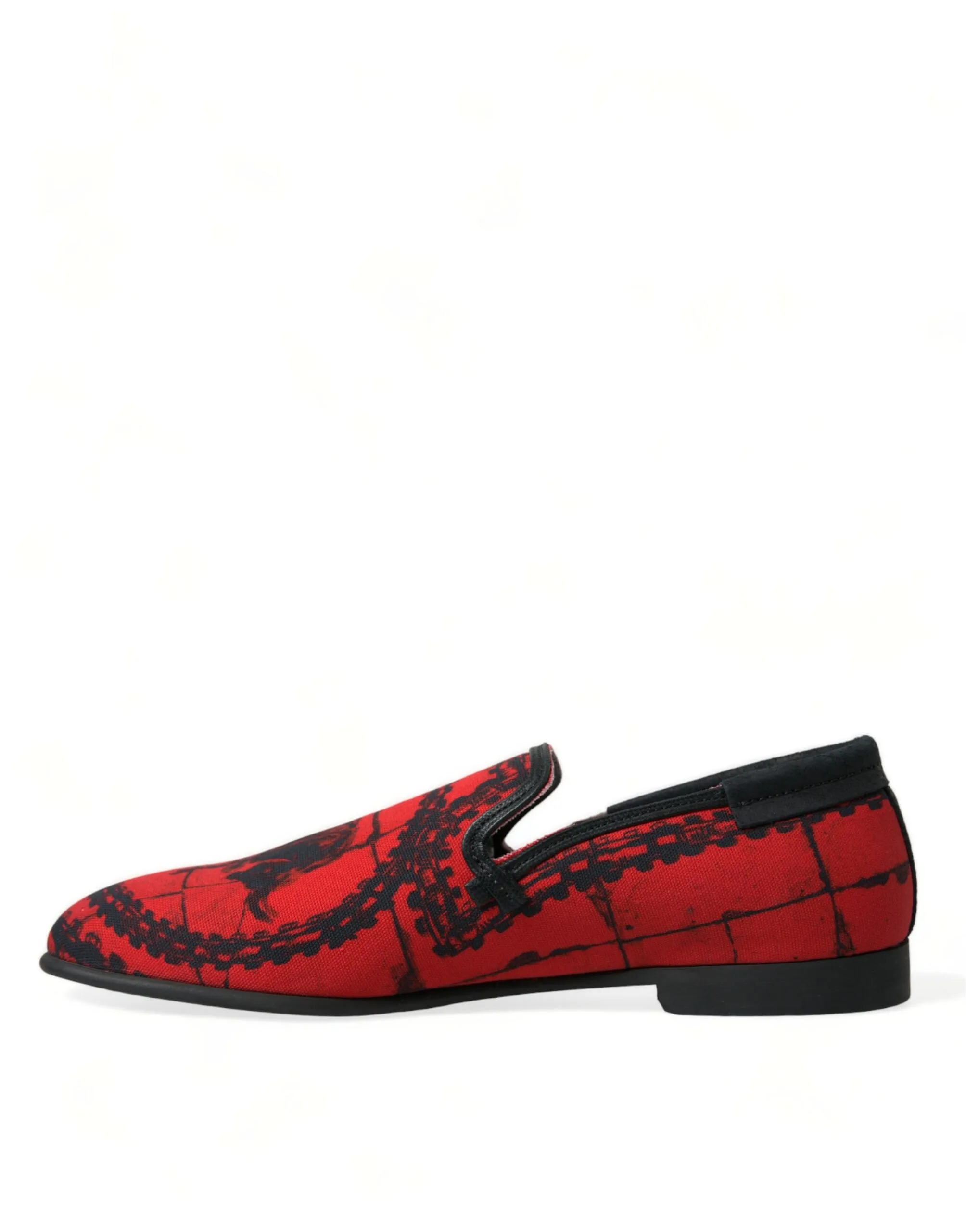 Haflinger Slippers Dolce & Gabbana Red Black Torero Loafers Slippers Men Shoes