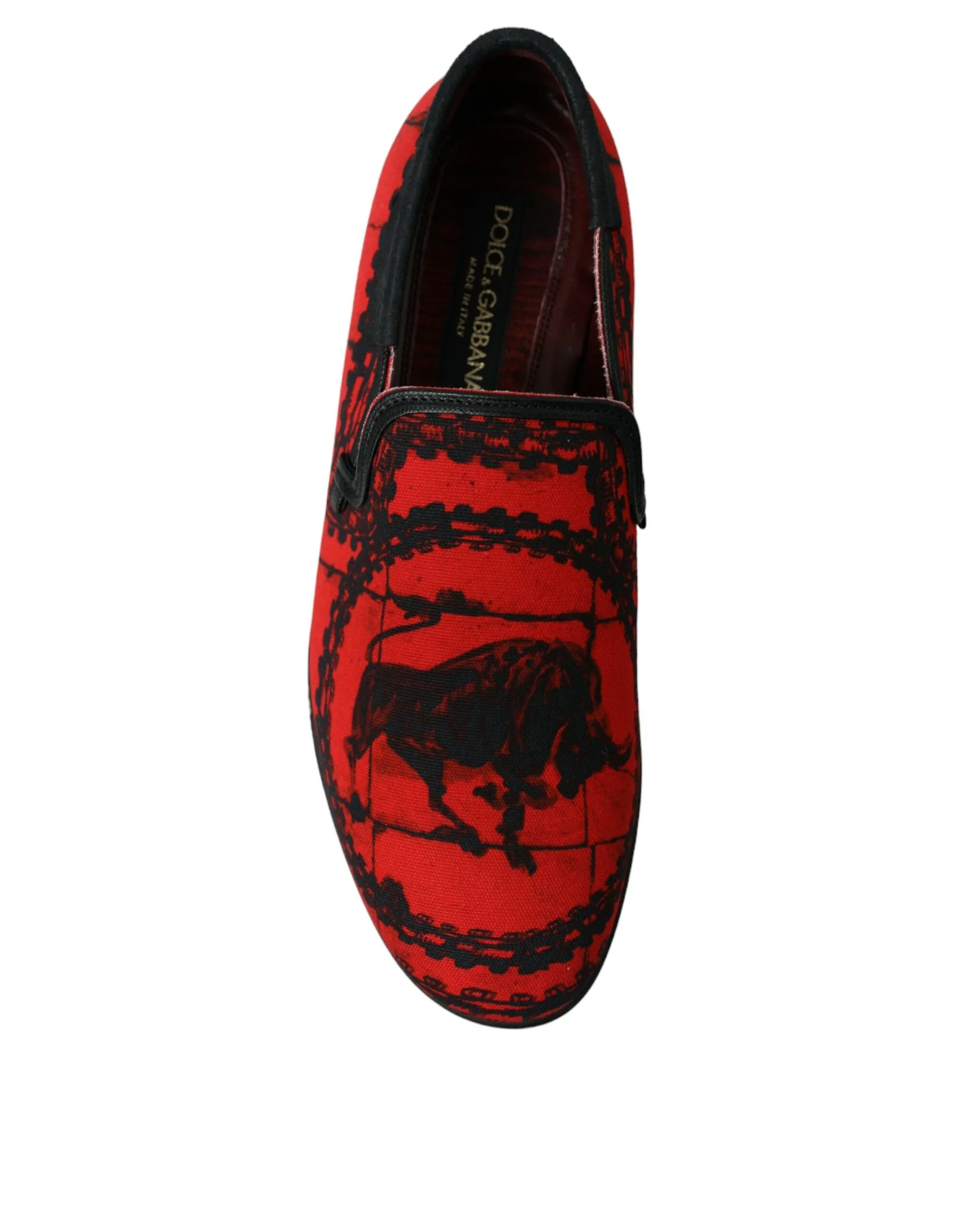 Giant Sneaker Slippers Dolce & Gabbana Red Black Torero Loafers Slippers Men Shoes