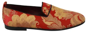 Zara Platform Loafers Dolce & Gabbana Red Gold Brocade Slippers Loafers Shoes