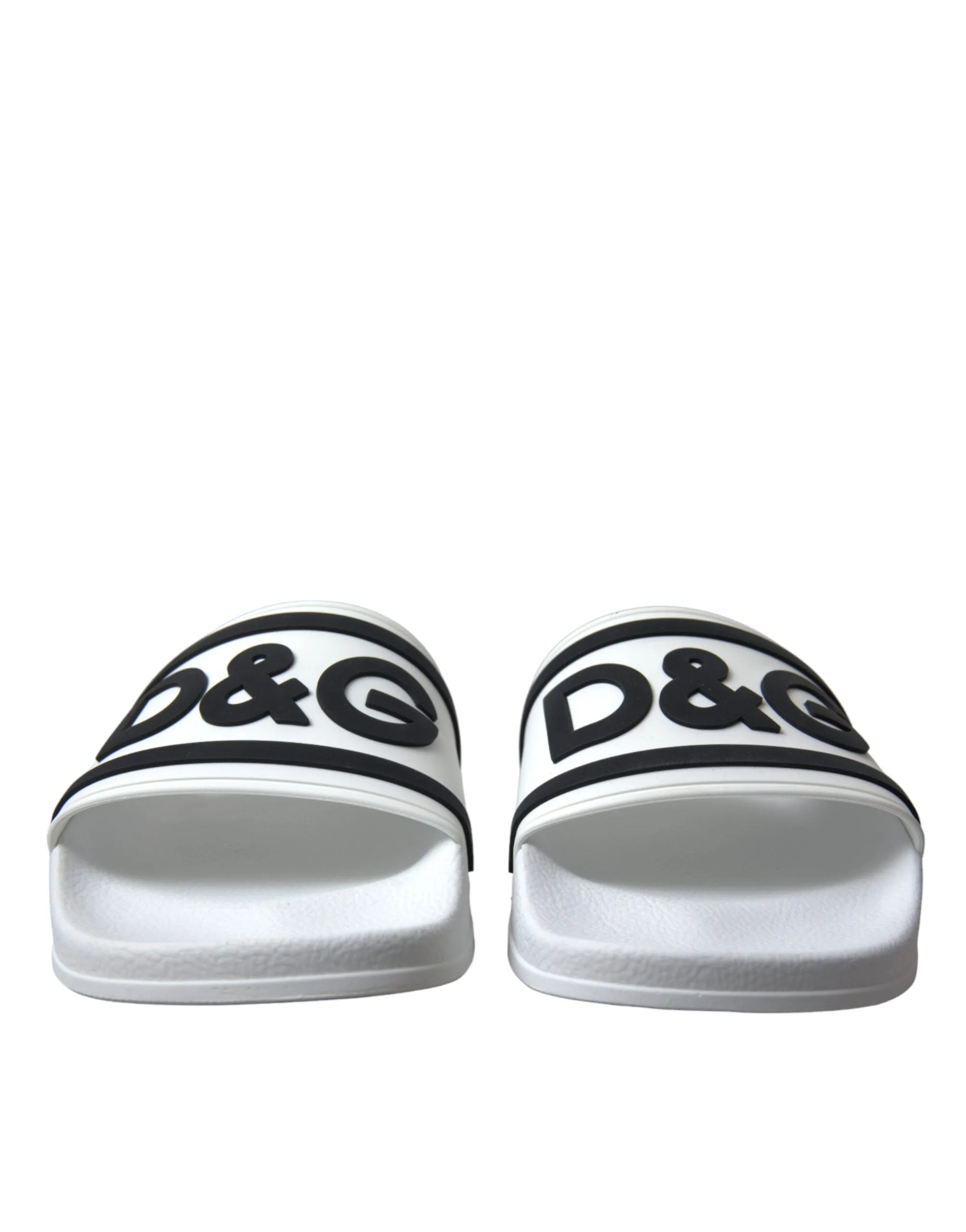 Talisman Slippers Dolce & Gabbana White Rubber Sandals Slippers Beachwear Men Shoes