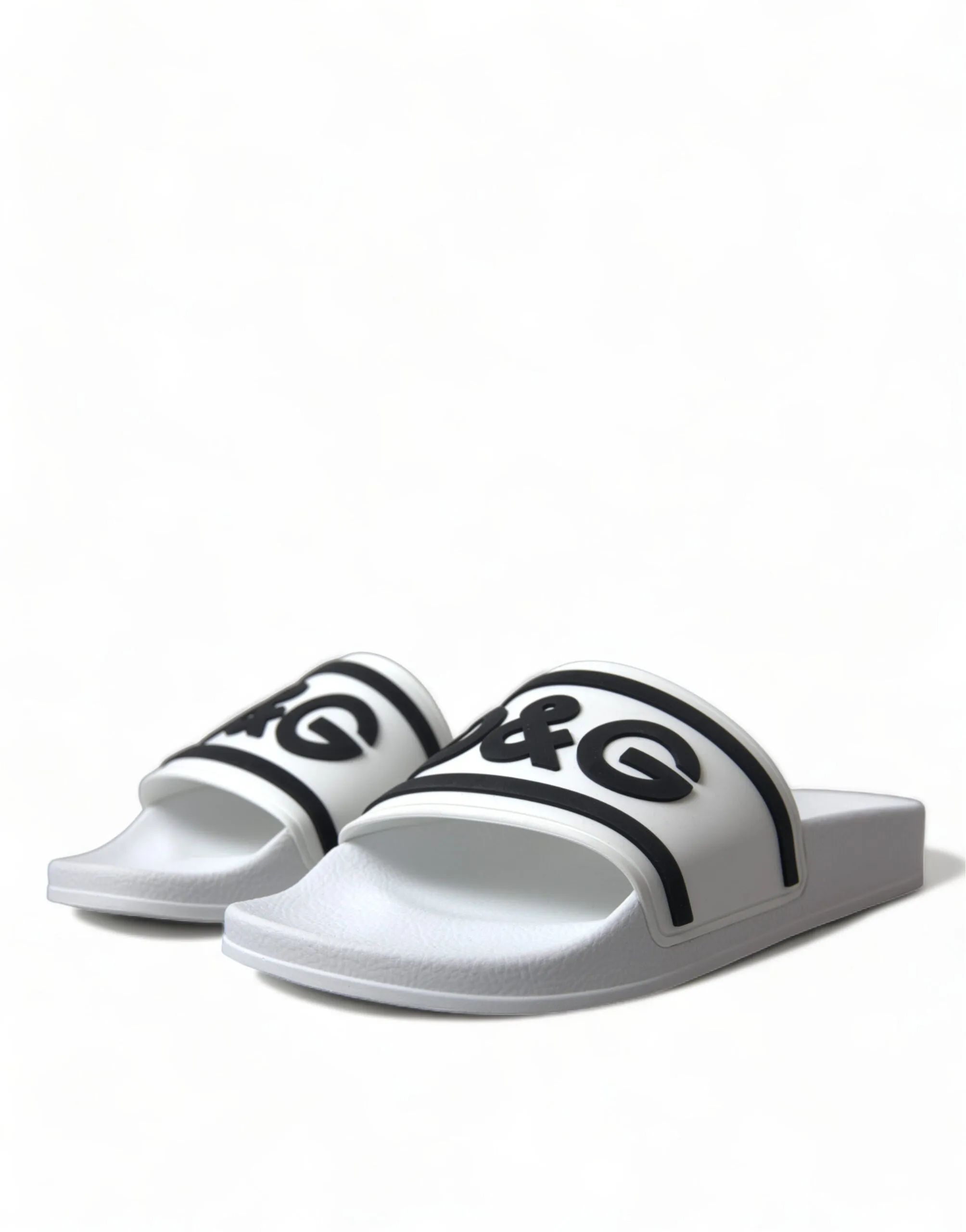 Slippers Oak Leaf Hydrangea Dolce & Gabbana White Rubber Sandals Slippers Beachwear Men Shoes