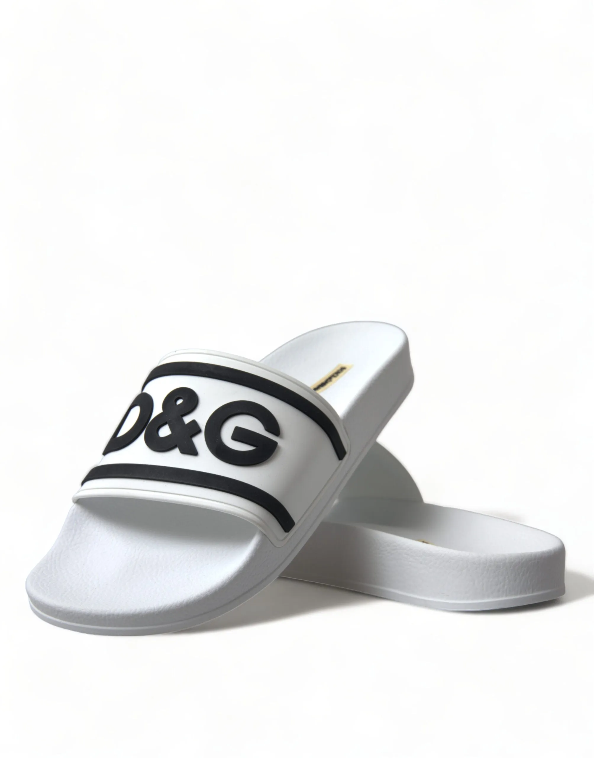 Slippers Mesh Dolce & Gabbana White Rubber Sandals Slippers Beachwear Men Shoes