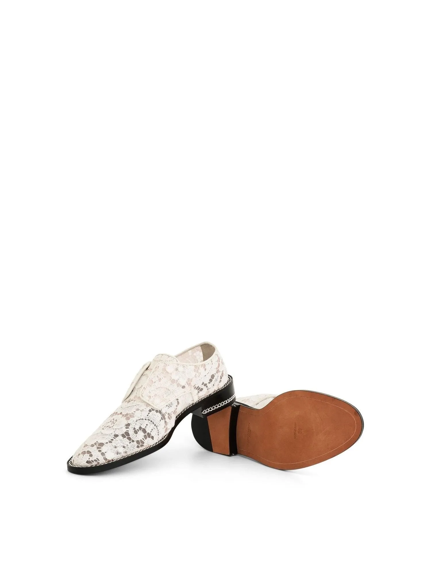 Double Chain Derby Shoes in White Oxfords And Brogues