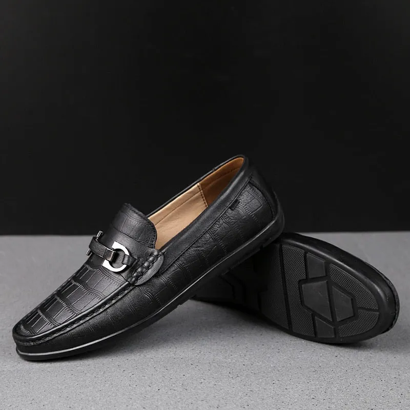 Men Loafers Real Leather Shoes Fashion Men Boat Shoes Brand Men Casual Leather Shoes Male Flat Shoes 2019 New Big Size 45 C4 Best Comfortable Dress Shoes