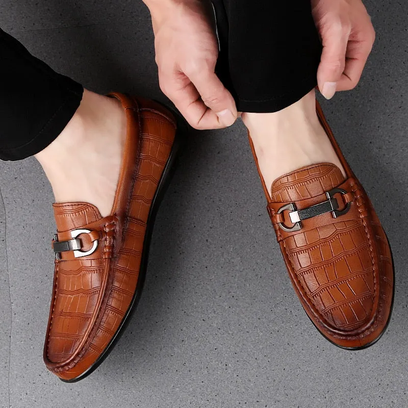 Men Loafers Real Leather Shoes Fashion Men Boat Shoes Brand Men Casual Leather Shoes Male Flat Shoes 2019 New Big Size 45 C4 Run Flat Shoes