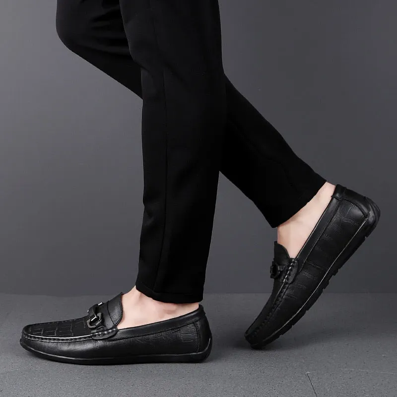 Men Loafers Real Leather Shoes Fashion Men Boat Shoes Brand Men Casual Leather Shoes Male Flat Shoes 2019 New Big Size 45 C4 Tie Up Flat Shoes