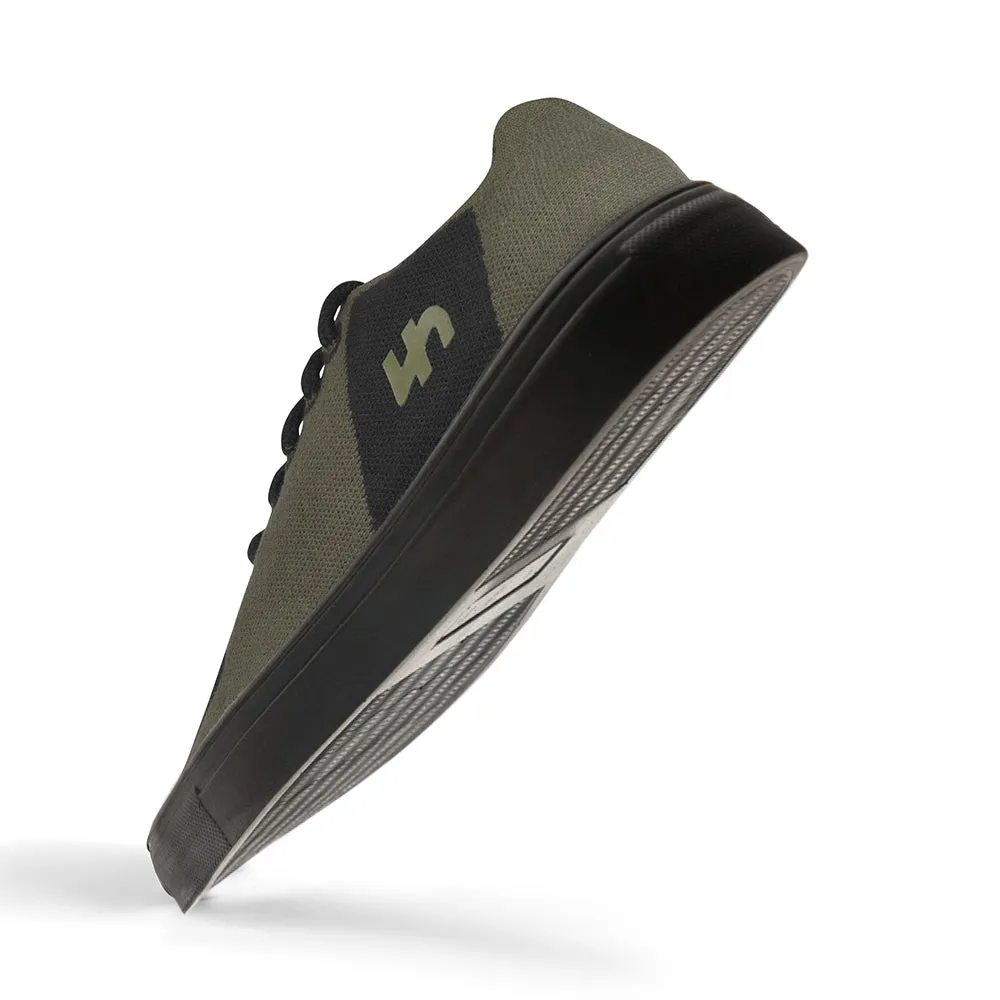 Clear Jelly Slippers Linen Sneakers | Olive-Black | Men