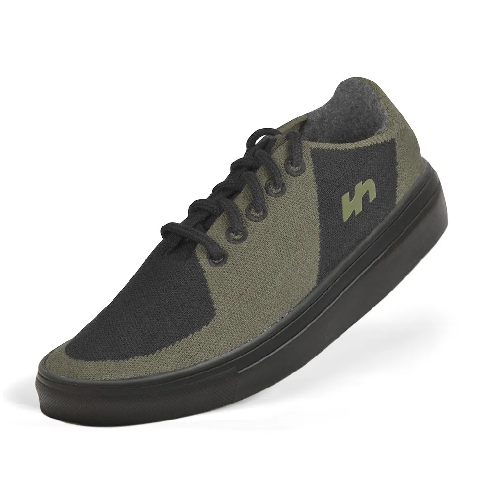 Shoes Slippers Linen Sneakers | Olive-Black | Men
