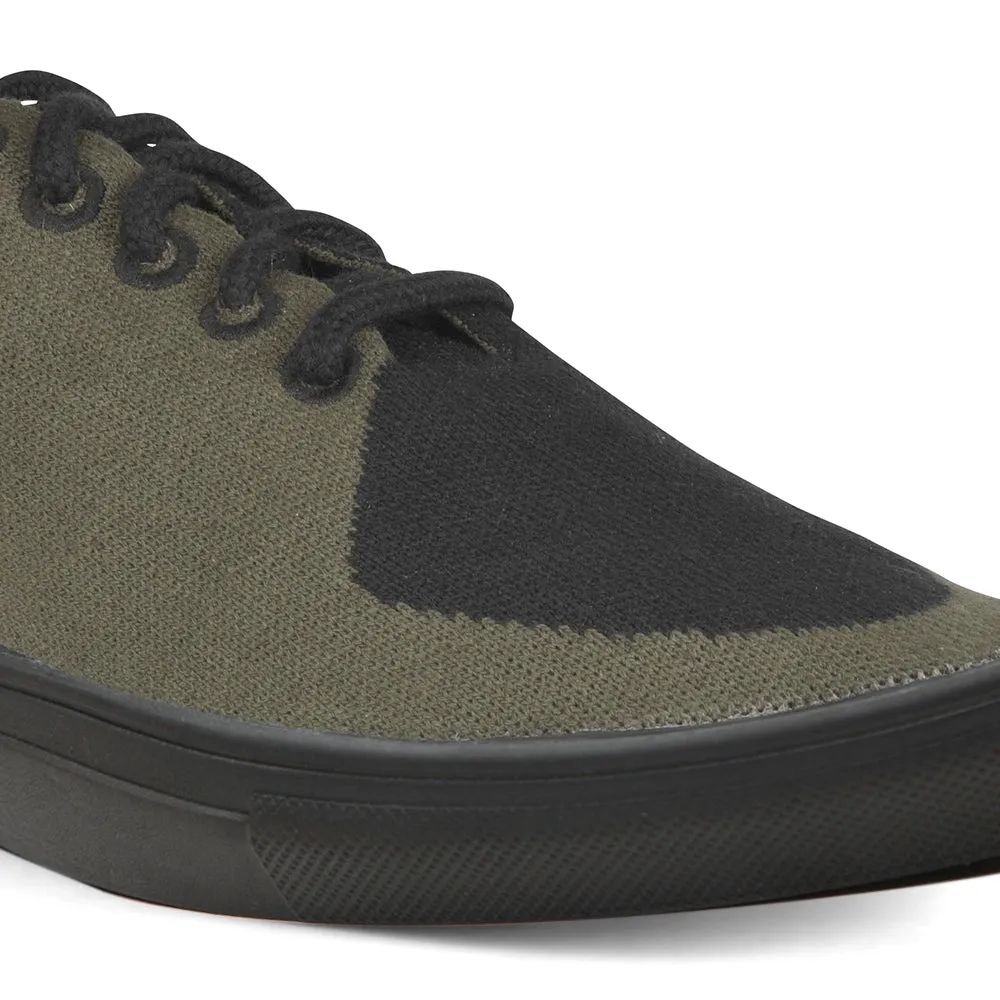 Linen Sneakers | Olive-Black | Men Fuzzy Open Toe Slippers