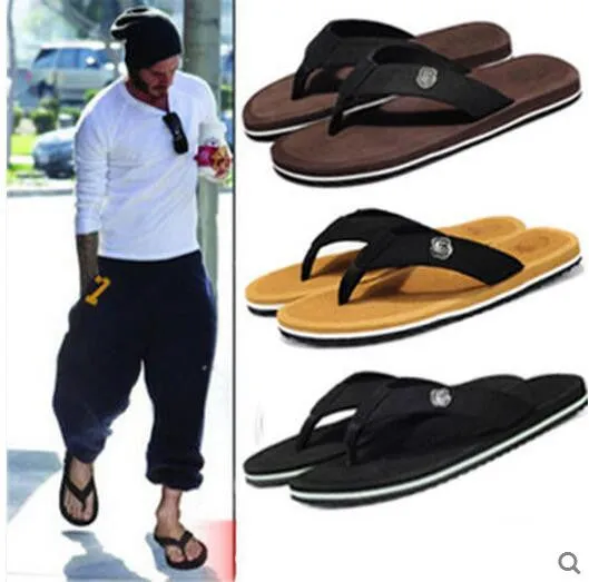 Hoodback Heather Knit Slippers 2017 New Fashion Mens Flip Flops Flats Shoes Summer Beach.
