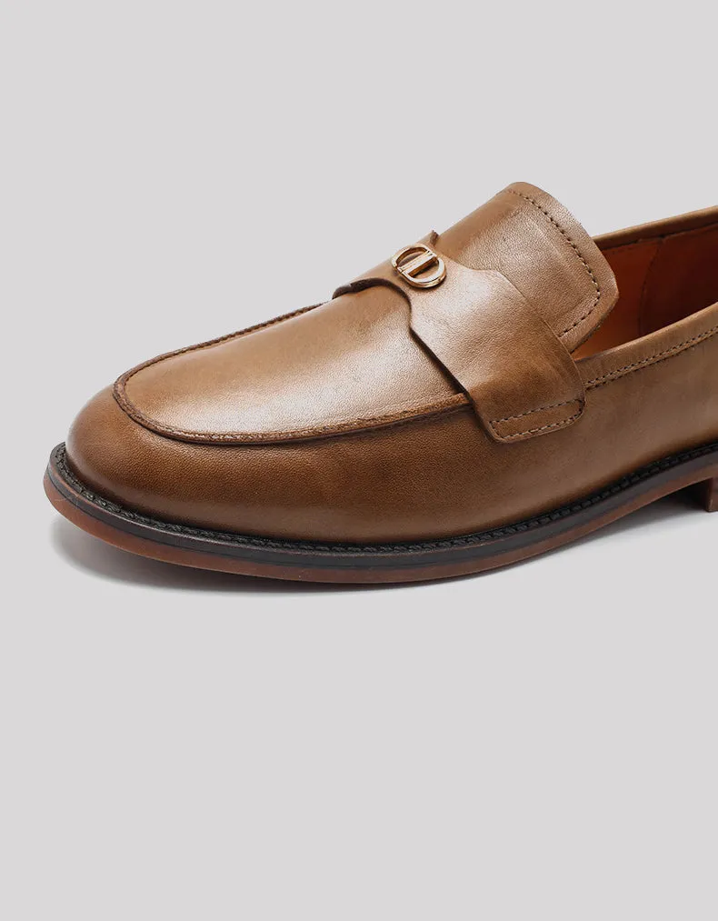 Pointed Toe Real Leather Handmade Women's Loafers Clarks Loafers