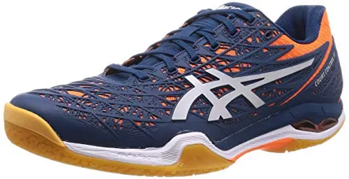Best Asics Shoes For Walking And Standing All Day ASICS Men's Court Control Ff Mako Blue/Pure Silver Badminton Shoes-6 UK (40 EU) (7 US) (1071A021)