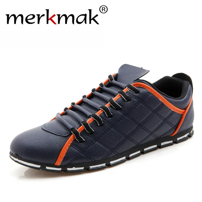 New 2017 High Quality Men PU Leather Flats Lace Up Fashion Casual Leisure Men's Flat Shoes Loafers Soft Light Male Footwear Flat Pedal Mountain Bike Shoes