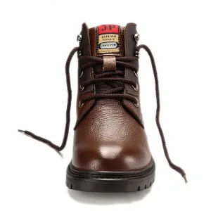 Men Leather  Shoes Work Boots.