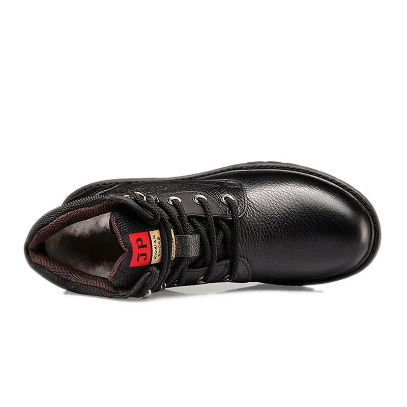 Men Leather  Shoes Best Pull On Work Boots For Mechanics