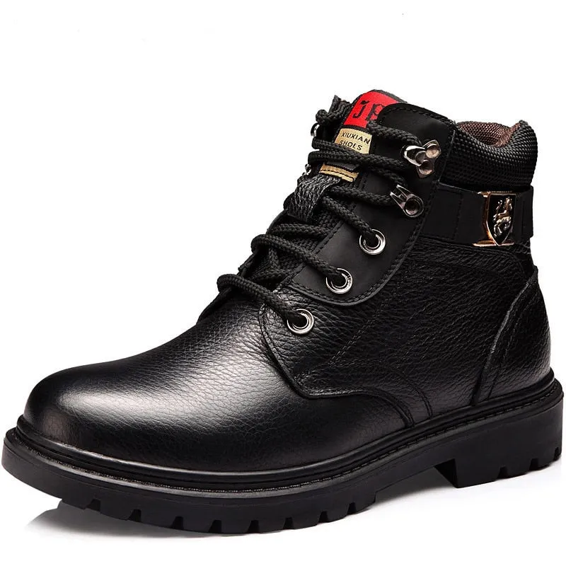 Tough Work Boots Men Leather  Shoes