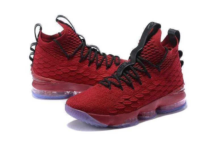 Best Volleyball Asics Shoes Nike Lebron XV 15 Red Bordeaux Men Shoes Sale Size US 7-12