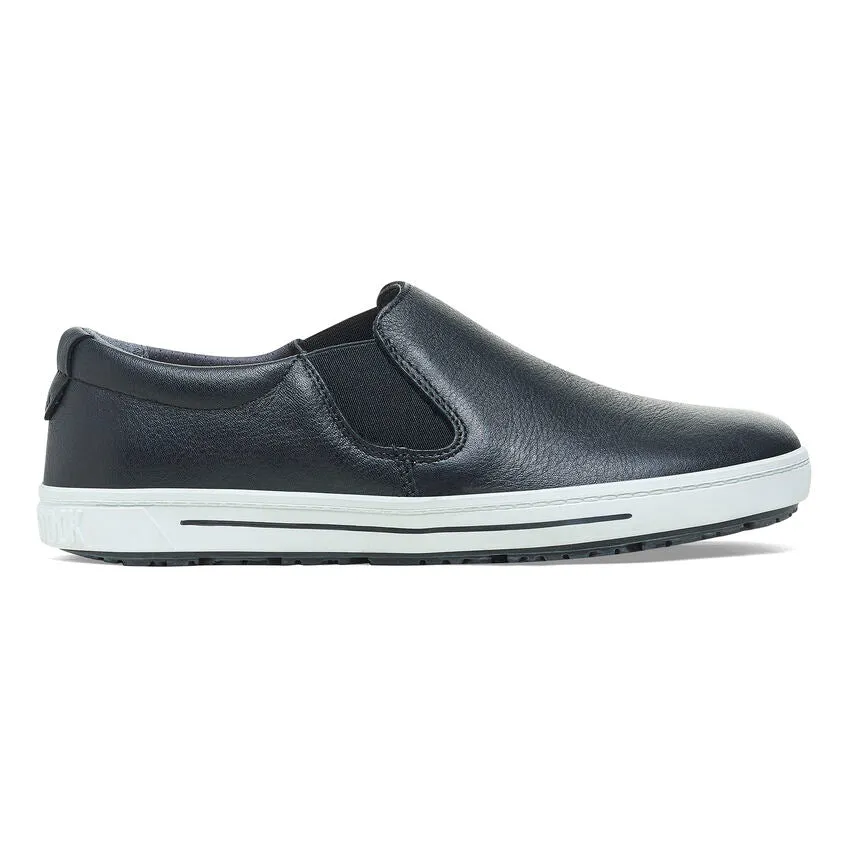 'Birkenstock' Women's QO 400 SR Leather Slip On - Black / White Narrow Work Boots
