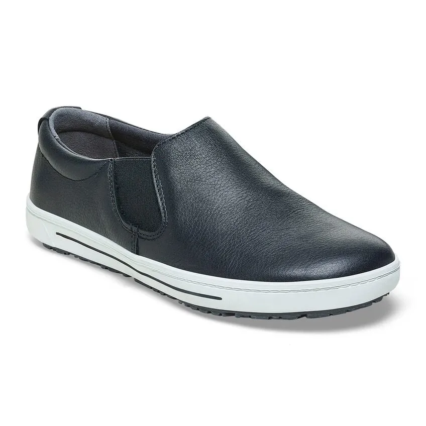'Birkenstock' Women's QO 400 SR Leather Slip On - Black / White Uniform Work Boots