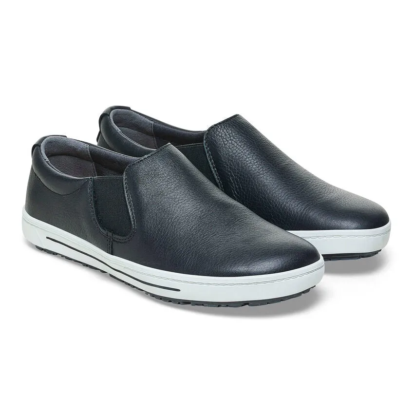 'Birkenstock' Women's QO 400 SR Leather Slip On - Black / White Die Hard Work Boots