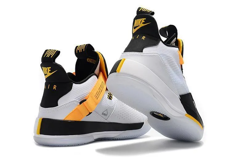 Nike Air Jordan 33 White Black Yellow Men Shoes Sale Size US 7,8,8.5,9.5,10,11,12 Asics Cold Weather Shoes