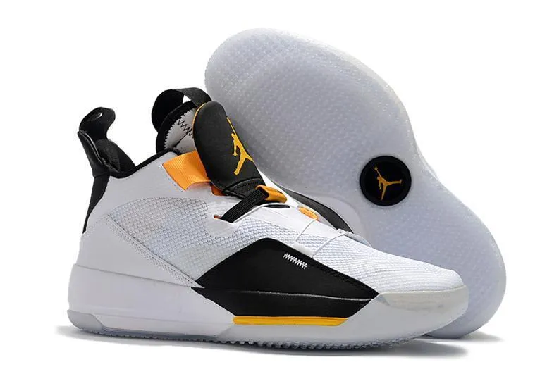 Nike Air Jordan 33 White Black Yellow Men Shoes Sale Size US 7,8,8.5,9.5,10,11,12 Asics Shoes Marathon