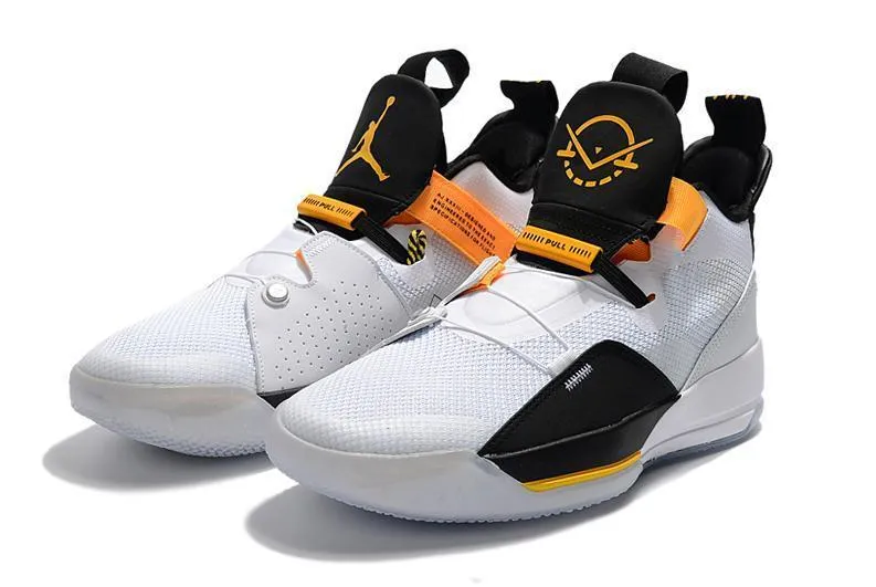 Nike Air Jordan 33 White Black Yellow Men Shoes Sale Size US 7,8,8.5,9.5,10,11,12 Asics Shoes 1130 Gel