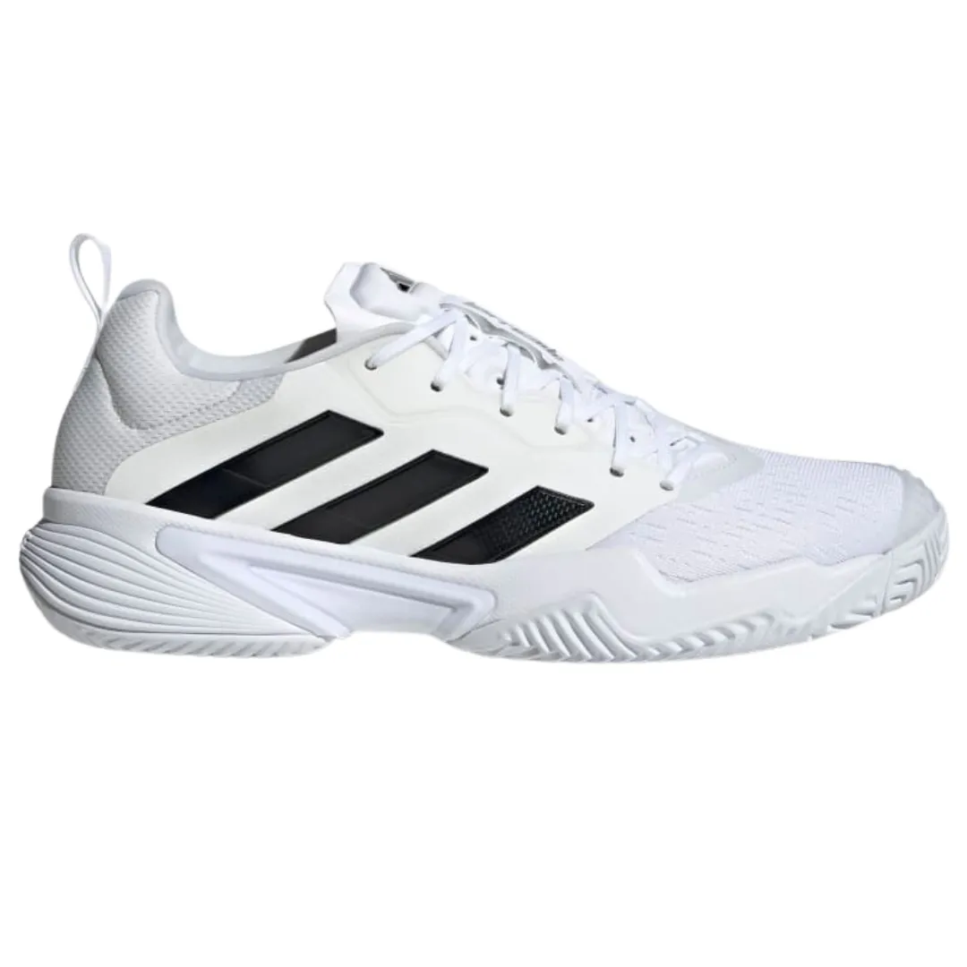 Adidas Barricade Mens Tennis Shoes - White/Black/Silver Adidas Gym Shoe