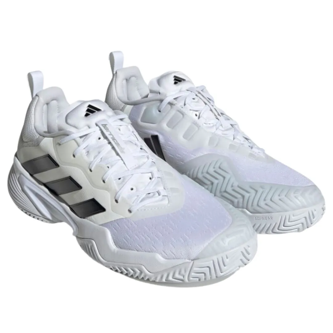 Adidas Barricade Mens Tennis Shoes - White/Black/Silver Adidas Brussels Shoes