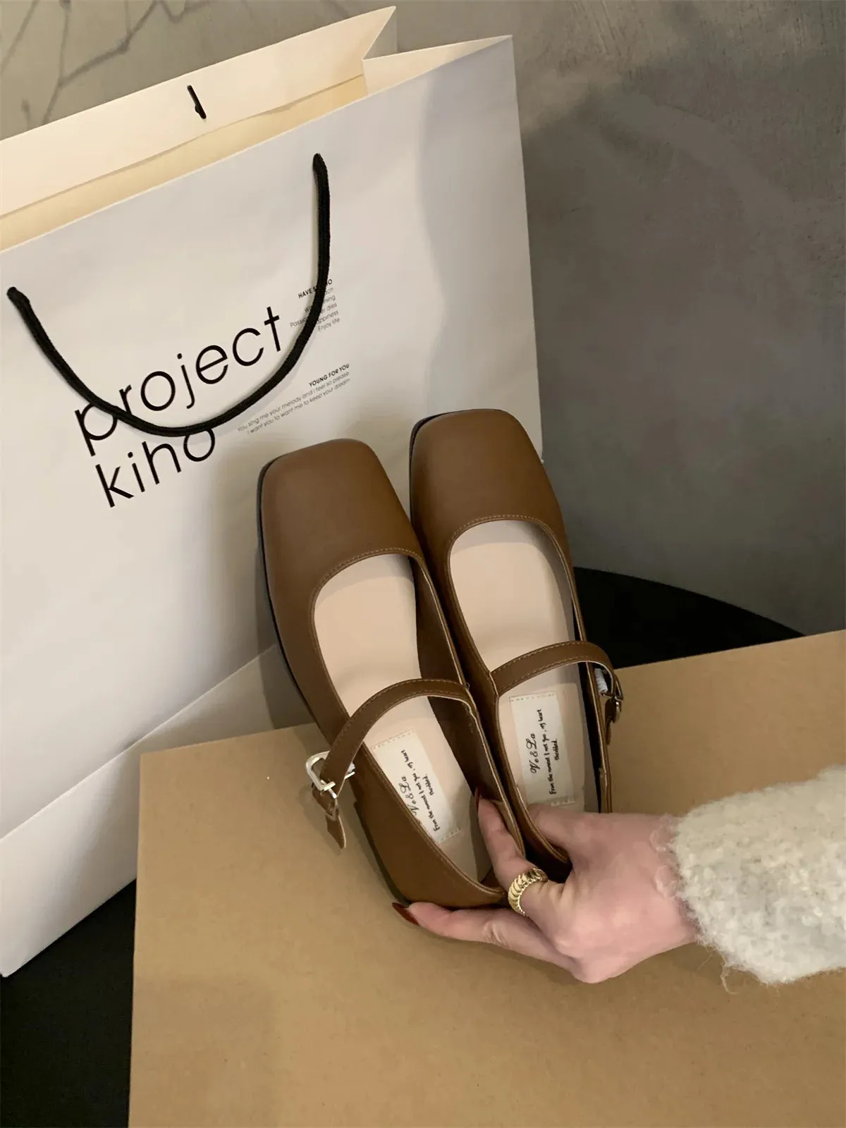 MQTIME  -  2024 New Sweet Mary Jane Shoes Square Head Moccasins Flat Shoes French Lovely Casual Shoes Women Comfort Loafers Shoes for Work Gg Loafers