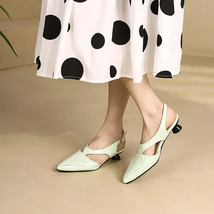 Chacos Sandals Women's Candy Color Hollow Out Medium Heel Slingback Sandals