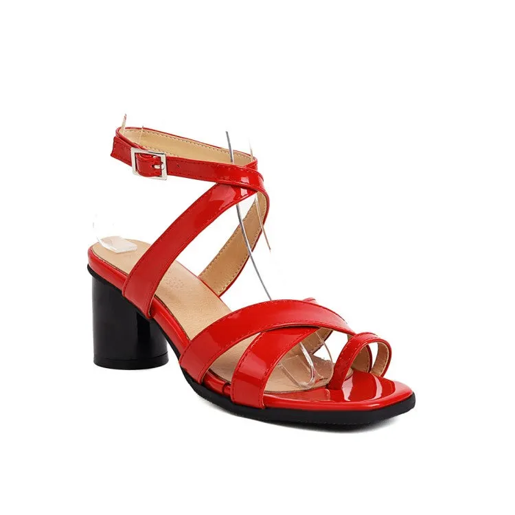 Women's's Square Toe Patent Leather Block Heels Sandals Naturalizer Sandals