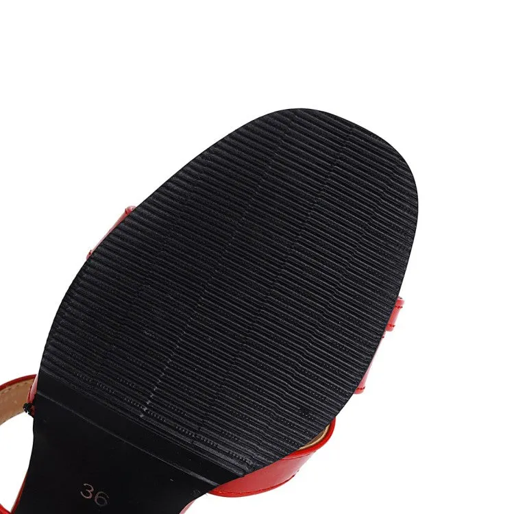 Women's's Square Toe Patent Leather Block Heels Sandals Sandals For Support