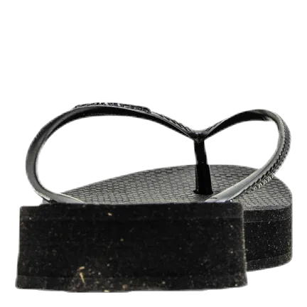 Slim Flatform Black Comfortable And Durable Flip Flops